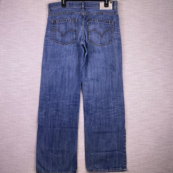 Y2K Levi's SilverTab Jeans 34x34 (35x33) Mens Loose Medium Wash Whiskering Skate - Picture 3 of 8